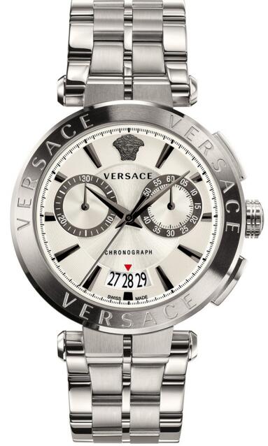 Review Versace Aion Stainless Steel 45mm VBR040017 Men's watch Replica